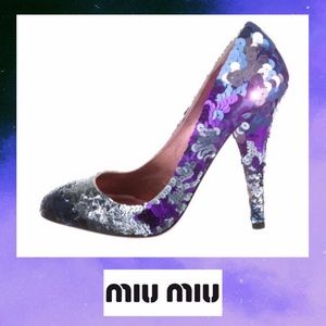 Miu Miu Sequin blue/silver/purple sparkly pumps